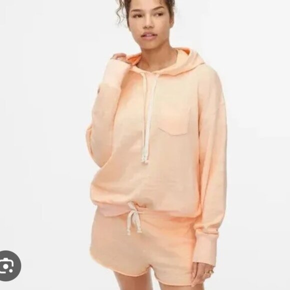 J. Crew Tops - J. Crew Vintage Cotton Terry Relaxed Hoodie Sweatshirt AW136 Peach